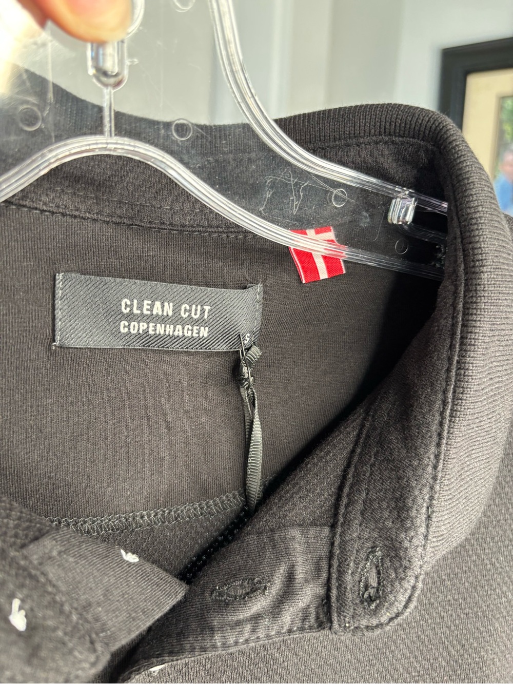 Copenhagen Stretch POLO BLACK OEKO-TEX cotton blend stretch Small elevated basic - Picture 3 of 15